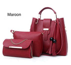 Women’s Rexine Hand Bag Set – Black
