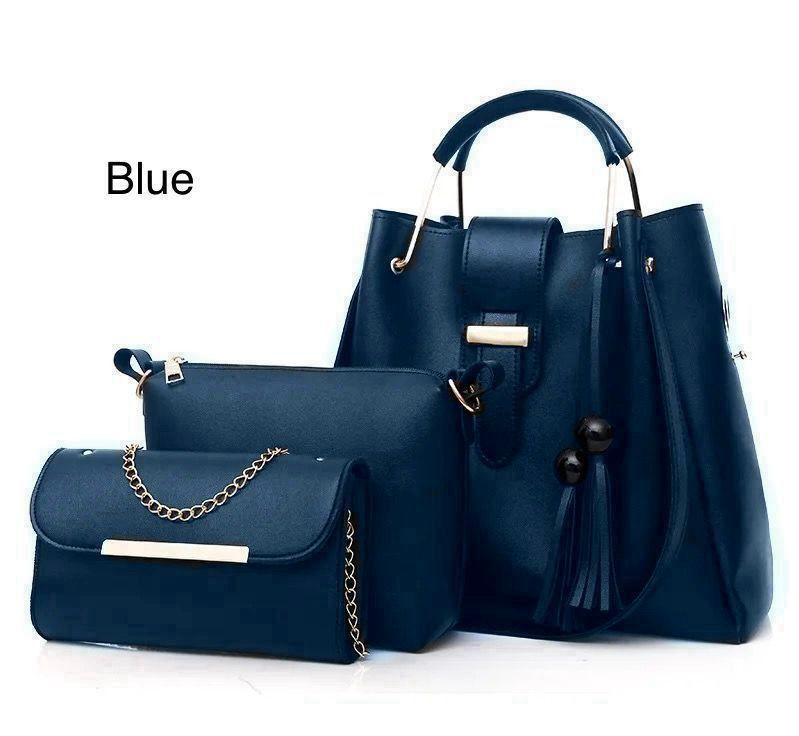 Women’s Rexine Hand Bag Set – Black