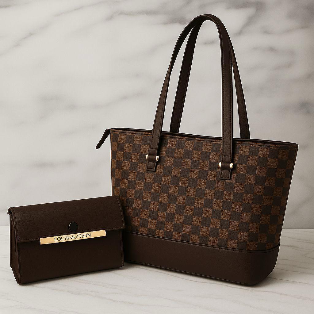 Chic Girl's Printed Tote Bag - 2 Pcs Style Set