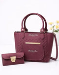 Women's Leather Plain Shoulder Bag – Maroon