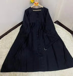 Georgette Plain Classic Abaya – Black