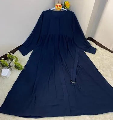 Georgette Plain Classic Abaya – Blue
