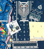 Premium 3 Pcs Unstitched Embroidered Lawn Suit