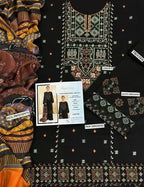 3 Pcs Women's Unstitched Embroidered Lawn Suit