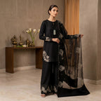 Luxury Sequins Embroidered 3 Pcs Raw Silk Suit – Blue