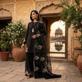 Luxury Sequins Embroidered 3 Pcs Raw Silk Suit – Blue