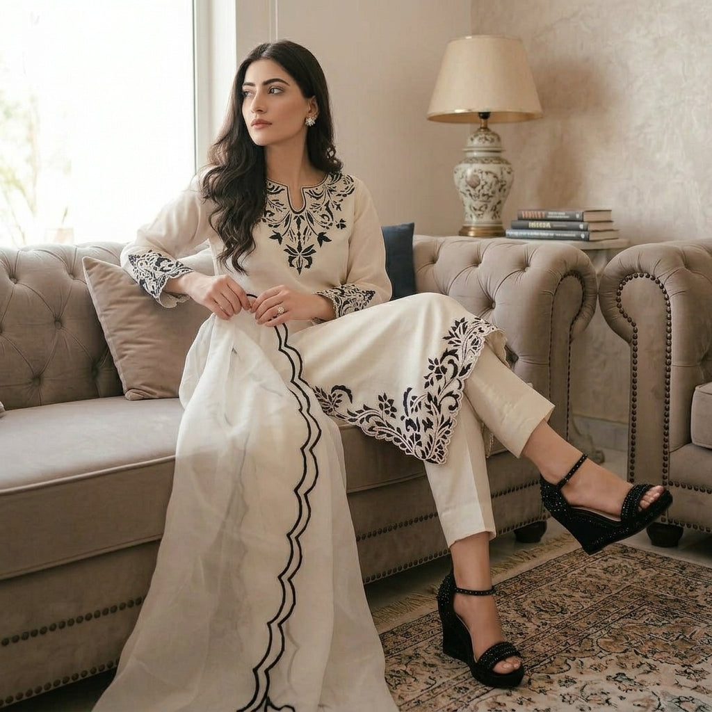 Premium Mix Design 3 Pcs Unstitched Embroidered Lawn Suit