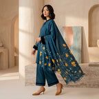 Premium 3 Pcs Unstitched Embroidered Lawn Suit