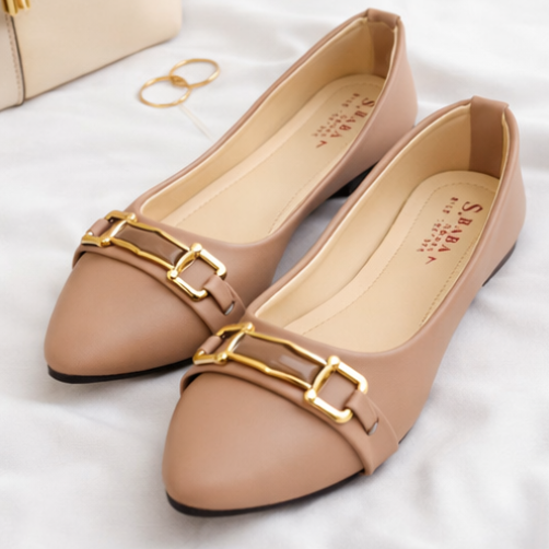 Women's Synthetic Leather Fancy Pumps – Beige
