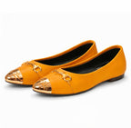 Women’s Synthetic Leather Fancy Pumps – Mustard