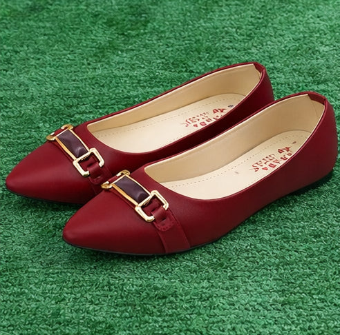 Women’s Synthetic Leather Fancy Pumps – Maroon