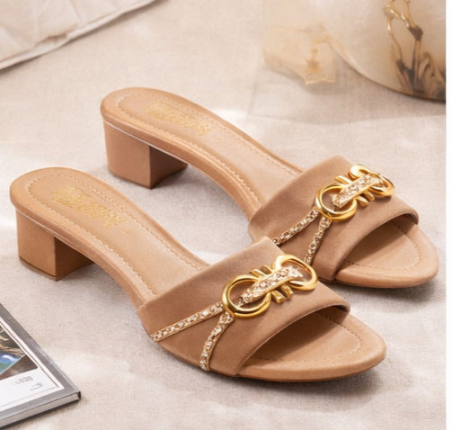 Women’s Synthetic Leather Formal Heels – Beige