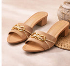 Women’s Synthetic Leather Formal Heels – Beige