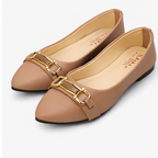 Women's Synthetic Leather Fancy Pumps – Beige