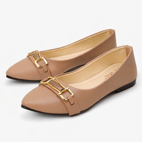 Women's Synthetic Leather Fancy Pumps – Beige