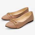 Women's Synthetic Leather Fancy Pumps – Beige